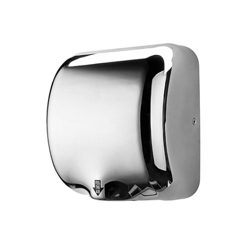 Secador de manos de alta velocidad XSTORM en un elegante acabado de acero inoxidable.