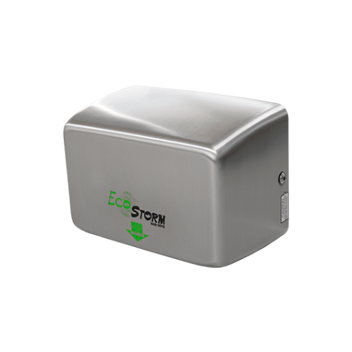 Versión premium del secador de manos ECO STORM fabricado en elegante acero inoxidable.