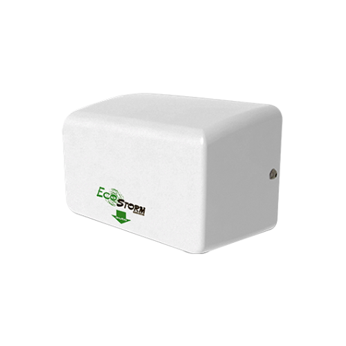 Secador de manos ECO STORM de alta velocidad en color blanco, mostrando su diseño compacto.