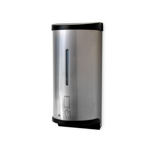 Dispensador automático de jabón en espuma de 800 ml en acero inoxidable, modelo con llave de seguridad.