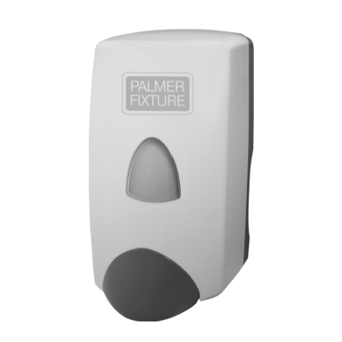 dispensador-espuma-1l-rellenable-blan-palmer-sf0942.jpg: Dispensador de pared Palmer Fixture b, fabricado en plástico ABS, para jabón en espuma a granel blanco.