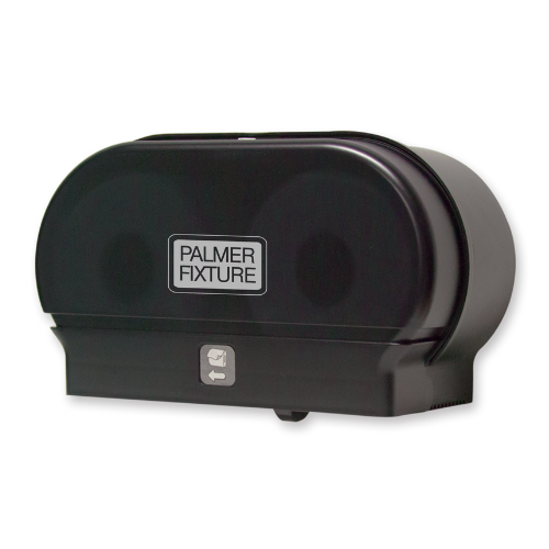 palmer-fixture-dispensador-higienico-twin-negro-RD032102.jpg: Despachador de papel higiénico Twin Estándar de Palmer Fixture en color negro translúcido.